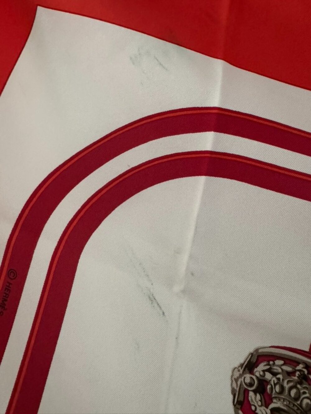Hermès Brides de Gala Carre 90 - Red and White Equestrian Scarf - Picture 5 of 10